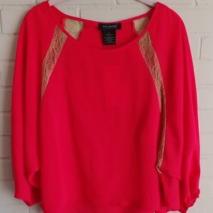 MM Coutoure by Miss Me lacey cropped blouse Size L NWT